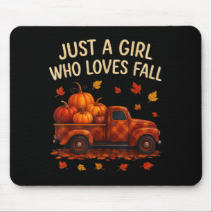 Tapis De Souris Juste fille qui aime Chute saison Citrouille Camio
