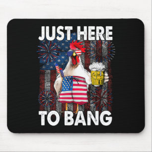 Tapis De Souris Juste Ici Pour Bang Poulet 4 juillet Feu De Drapea