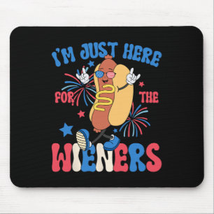 Tapis De Souris Juste Ici Pour Les Weiners 4 juillet Drôle Hot Do