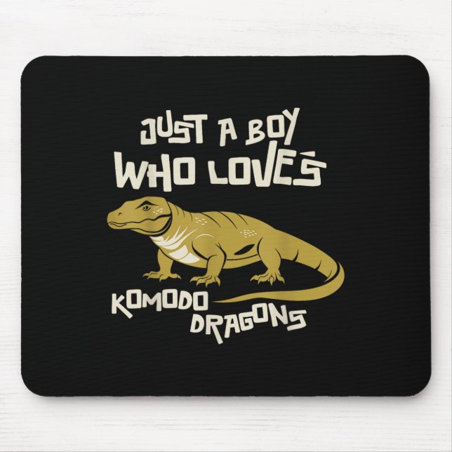 Tapis De Souris Juste Un Garçon Qui Aime Komodo Dragons Animal Rep (Devant)