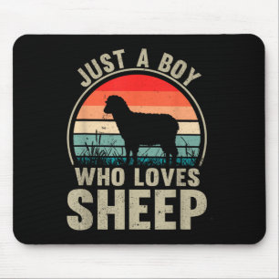 Tapis De Souris Juste Un Garçon Qui Aime Le Mouton Recto Fermier M
