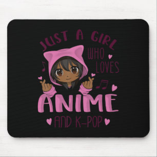 Tapis De Souris Juste une fille qui aime Anime et K-Pop