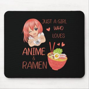 Tapis De Souris Juste une fille qui aime Anime et Ramen Japon Anim