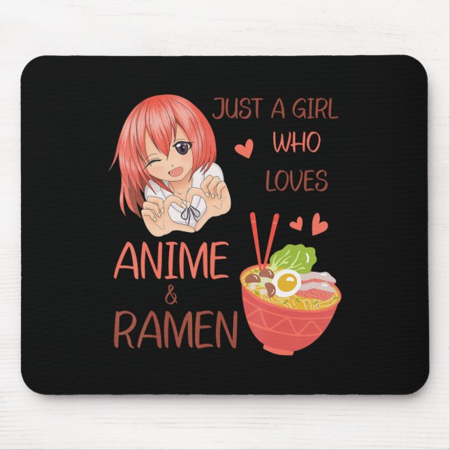 Tapis De Souris Juste une fille qui aime Anime et Ramen Japon Anim (Devant)