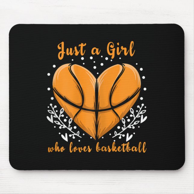 Tapis De Souris Juste une fille qui aime Basketball Sports Femmes  (Devant)