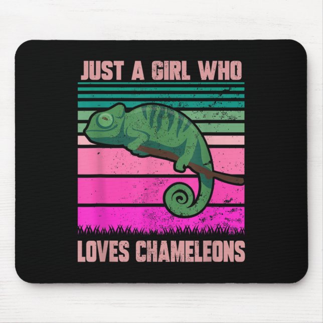 Tapis De Souris Juste Une Fille Qui Aime Chameleons Citation Drôle (Devant)