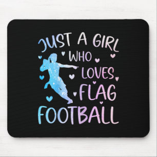Tapis De Souris Juste Une Fille Qui Aime Le Drapeau Football Drôle