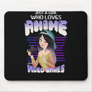 Tapis De Souris juste une fille qui aime les jeux vidéo et l'anime