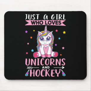Tapis De Souris Juste une fille qui aime les licornes et le hockey