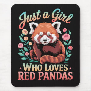 Tapis De Souris Juste Une Fille Qui Aime Les Pandas Rouges