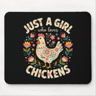 Tapis De Souris Juste une fille qui aime les poulets Mignonne amou