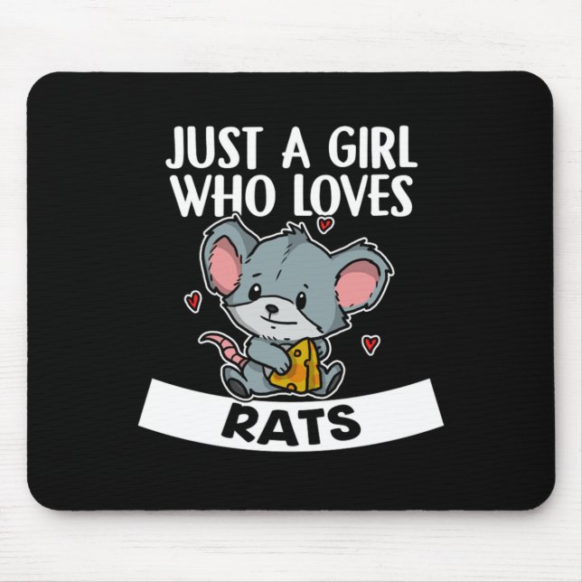 Tapis De Souris Juste Une Fille Qui Aime Les Rats Costume De Rat (Devant)