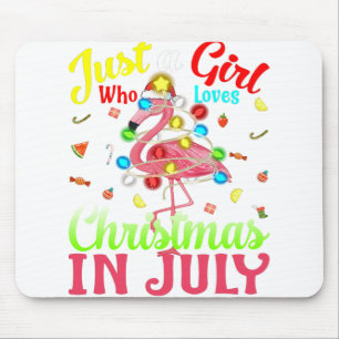 Tapis De Souris Juste Une Fille Qui Aime Noël En Flamant rose Juil