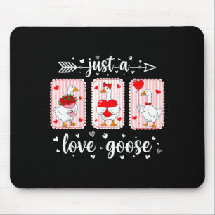 Tapis De Souris Juste une oie d'amour drôle de Saint-Valentin Mign