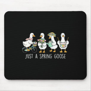 Tapis De Souris Juste une oie de printemps Floral Oie idiote Joyeu