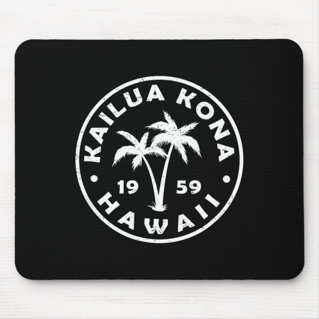 Tapis De Souris Kailua-kona Hawaii Palm Tree Mens Womens Girls Boy (Devant)