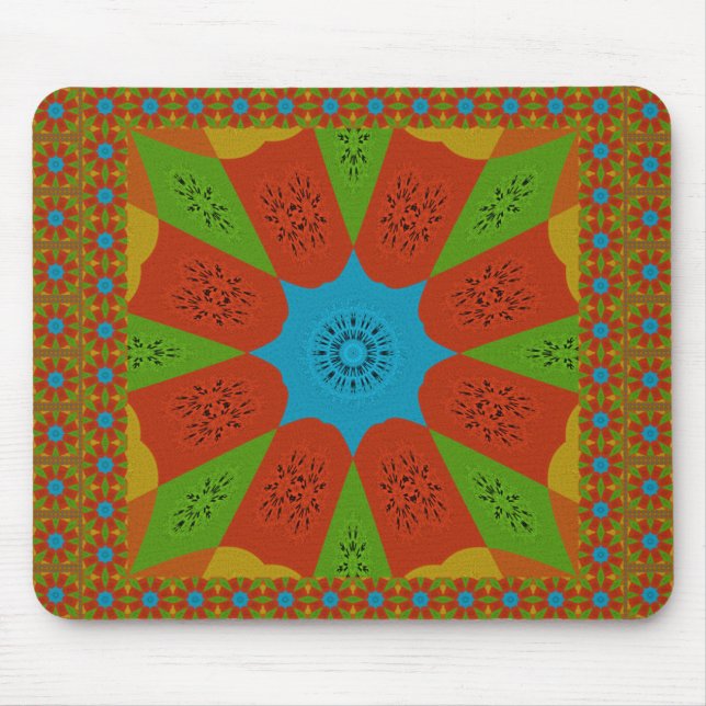 Tapis De Souris Kaleidoscope Bloom Une Vibrante couleur d'impressi (Devant)