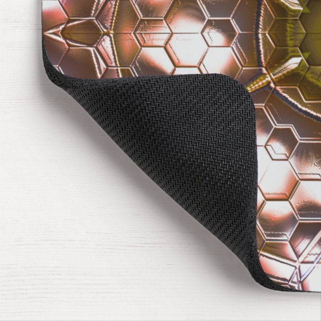 Tapis De Souris Kaléidoscope brun précoce d'hexagones se chevaucha (Coin)