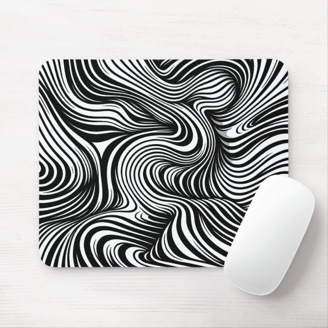 Tapis De Souris Kaleidoscope monochrome (Avec souris)