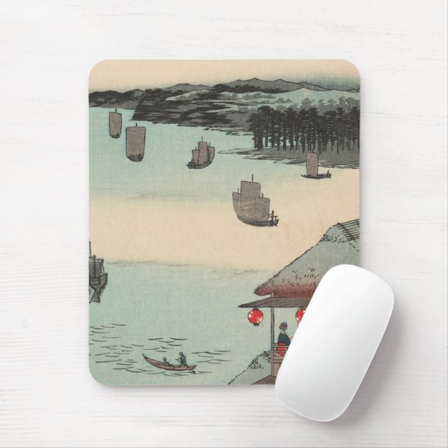 Tapis De Souris Kanagawa, Japon : Impression de blocs de bois Ukiy (Avec souris)