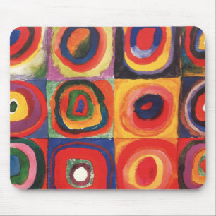Tapis De Souris Kandinsky Farbstudie Quadrates Cercles Art