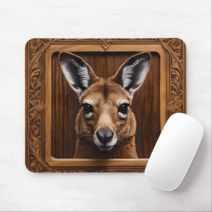 Tapis De Souris Kangaroo en bois 3D australien