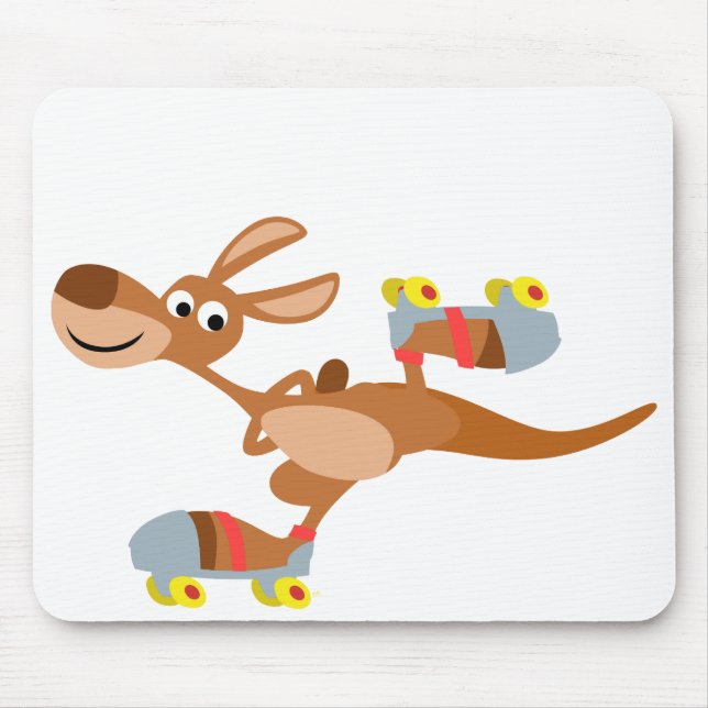 Tapis De Souris Kangourou de patinage Mousepad de bande dessinée (Devant)