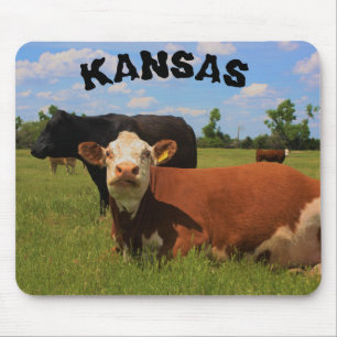 Tapis De Souris Kansas Hereford et Angus Cows Mouse Pad