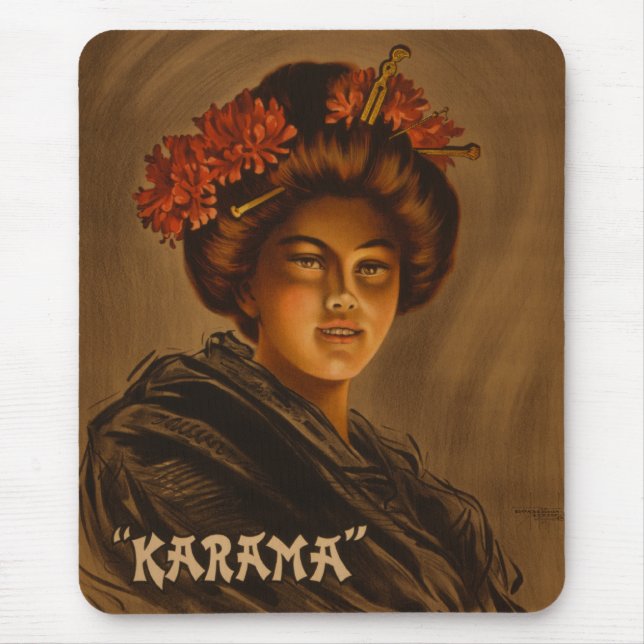 Tapis De Souris Karama : Actrice japonaise Romance Geisha (Devant)