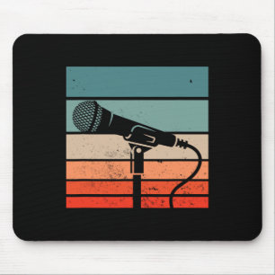 Tapis De Souris Karaoke Bar Microphone Vintage Chant Soirée