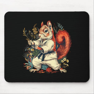 Tapis De Souris Karate Écureuil Floral Kickboxing Taekwondo
