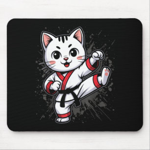Tapis De Souris Karate Taekwondo Chat Drôle Jiu Jitsu Femmes Fille