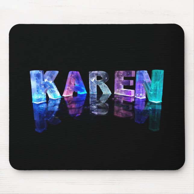 Tapis De Souris Karen nommée dans 3D s'allume (la photographie) (Devant)