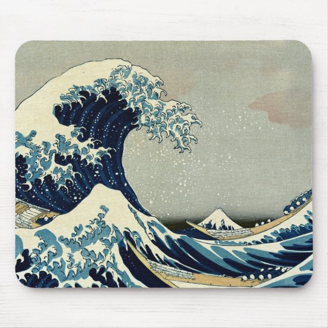 Tapis De Souris Katsushika Hokusai dans La Grande Vague au large d (Devant)