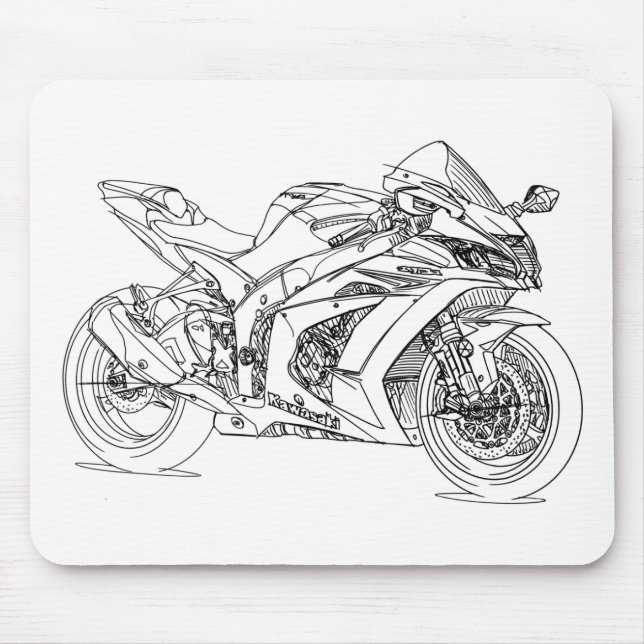 Tapis De Souris Kaw Ninja ZX10R 2016 (Devant)