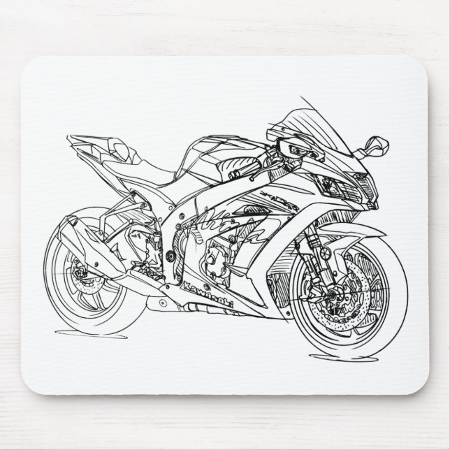 Tapis De Souris Kaw Ninja ZX10R 2017 (Devant)