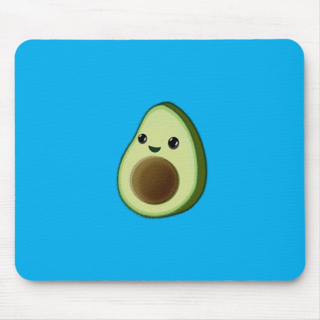 Tapis De Souris Kawaii Avocado Dessin personnalisé bleu (Devant)