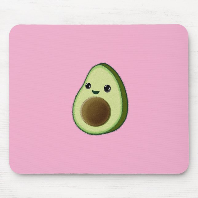 Tapis De Souris Kawaii Avocado Dessin Personnalisé Rose (Devant)