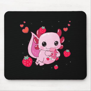 Tapis De Souris Kawaii Axolotl Lait fraise Shake Anime Gift Gi