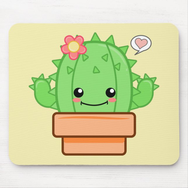 Tapis De Souris Kawaii Cactus (Devant)