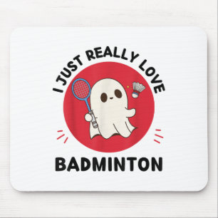 Tapis De Souris Kawaii Ghost Badminton Lover I Just Vraiment Love 