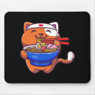 Tapis De Souris Kawaii Ramen Chat Anime Japonaise Nourriture Fille