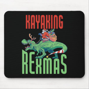 Tapis De Souris Kayak Rexmas T-rex Dinosaure Noël Vacances K