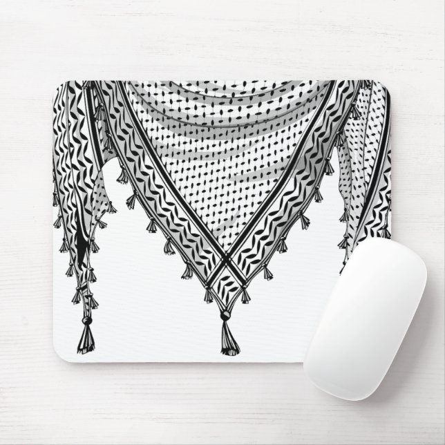 Tapis De Souris Keffiyeh Écharpe palestinienne tissu traditionnel (Avec souris)