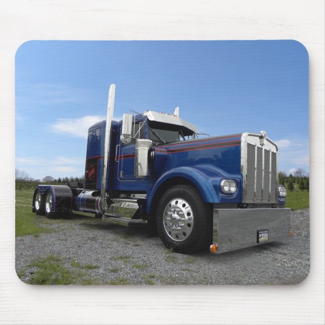 Tapis De Souris Kenworth d'un rouge ardent et bleu Mousepad (Devant)