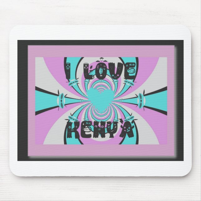 Tapis De Souris Kenya Heart Art : I Love Kenya (Devant)