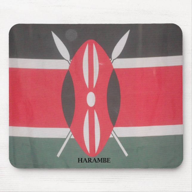 Tapis De Souris Kenya Patriotic national couleurs Personnaliser Pr (Devant)