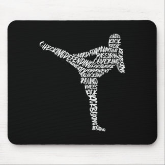 Tapis De Souris Kickboxer Arts Martiaux Typographie Hommes Enfants
