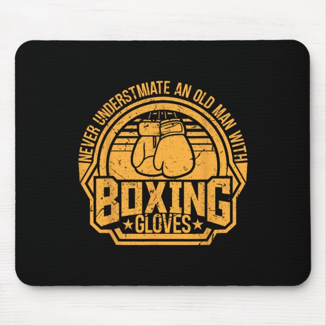 Tapis De Souris Kickboxer Kickboxing Boxeur Boxe Design Vintage  (Devant)