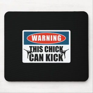 Tapis De Souris Kickboxing Vintage Attention Cette Fille Peut Donn